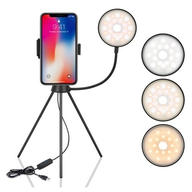 Кільцева LED-лампа Puluz SYA0014601 зі штативом для телефону