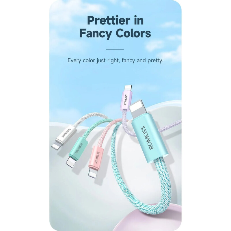 Кабель Romoss CB1734 USB Type-C - Lightning (M/M), 1 м, Blue (CB1734-631-727H)