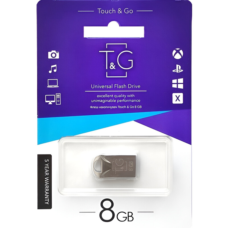 Флеш-накопитель USB 8GB T&G 106 Metal Series Silver (TG106-8G)