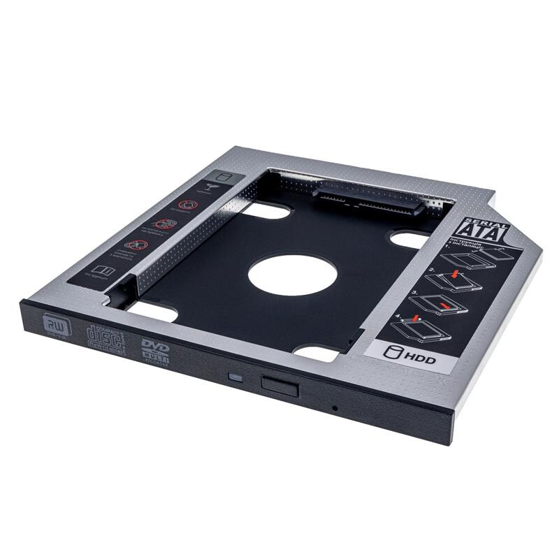 Адаптер підключення Grand-X HDD 2.5" у відсік приводу ноутбука SATA2/SATA3 Slim 9.5мм (HDC-24С)