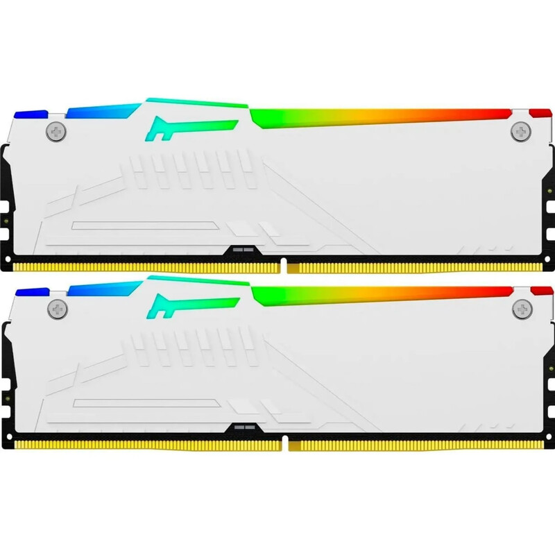 Модуль пам`ятi DDR5 32GB/5200 Kingston Fury Beast RGB XMP White (KF552C40BWAK2-32)