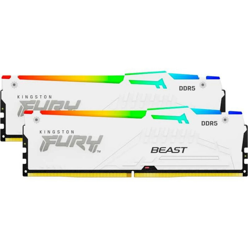 Модуль пам`ятi DDR5 32GB/5600 Kingston Fury Beast RGB Expo White (KF556C36BWEAK2-32)