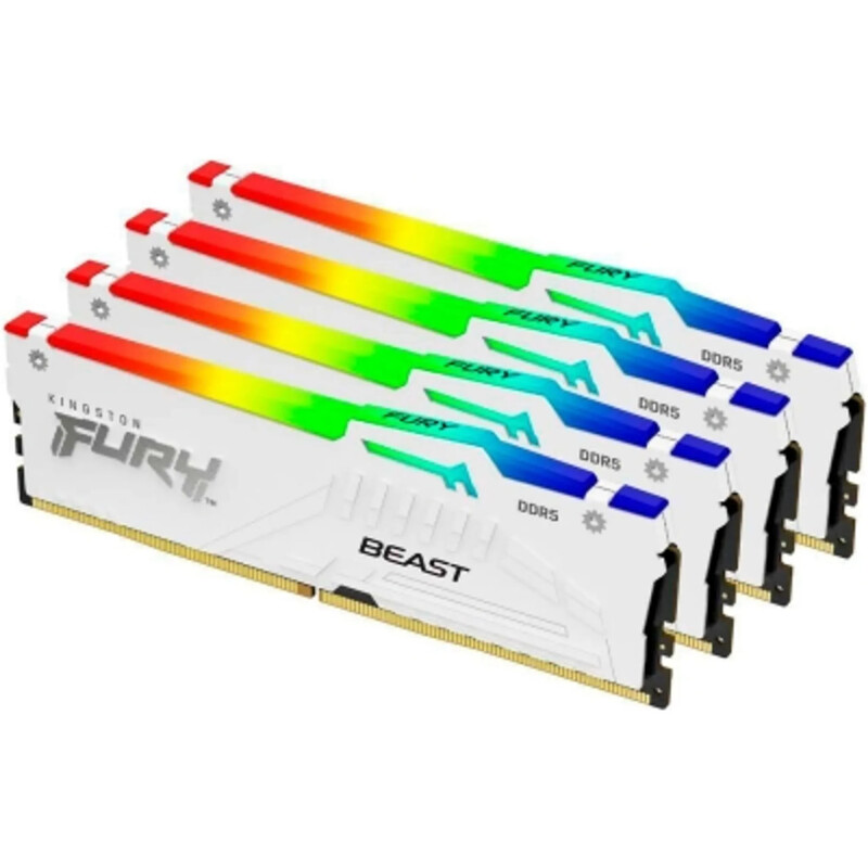 Модуль пам`ятi DDR5 128GB/5600 Kingston Fury Beast RGB White (KF556C40BWAK4-128)