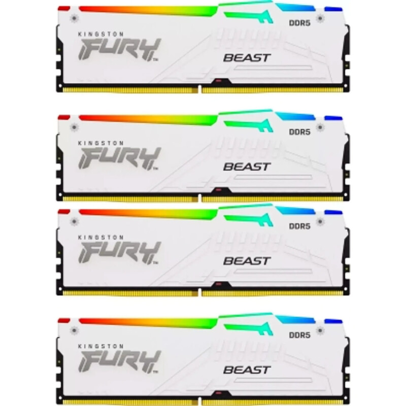 Модуль пам`ятi DDR5 128GB/5600 Kingston Fury Beast RGB White (KF556C40BWAK4-128)