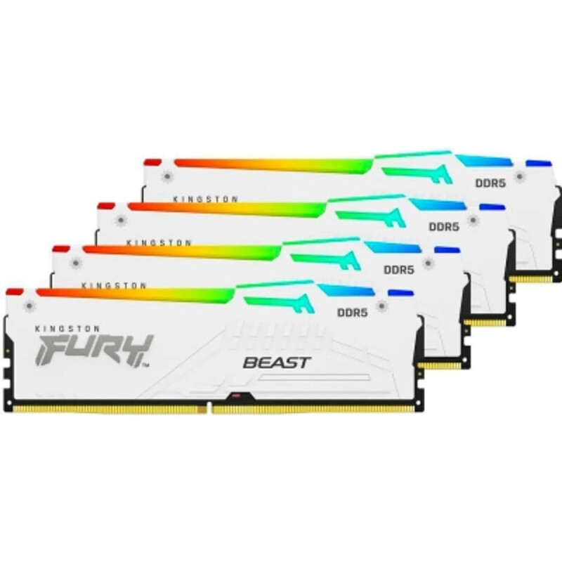 Модуль пам`ятi DDR5 128GB/5600 Kingston Fury Beast RGB White (KF556C40BWAK4-128)