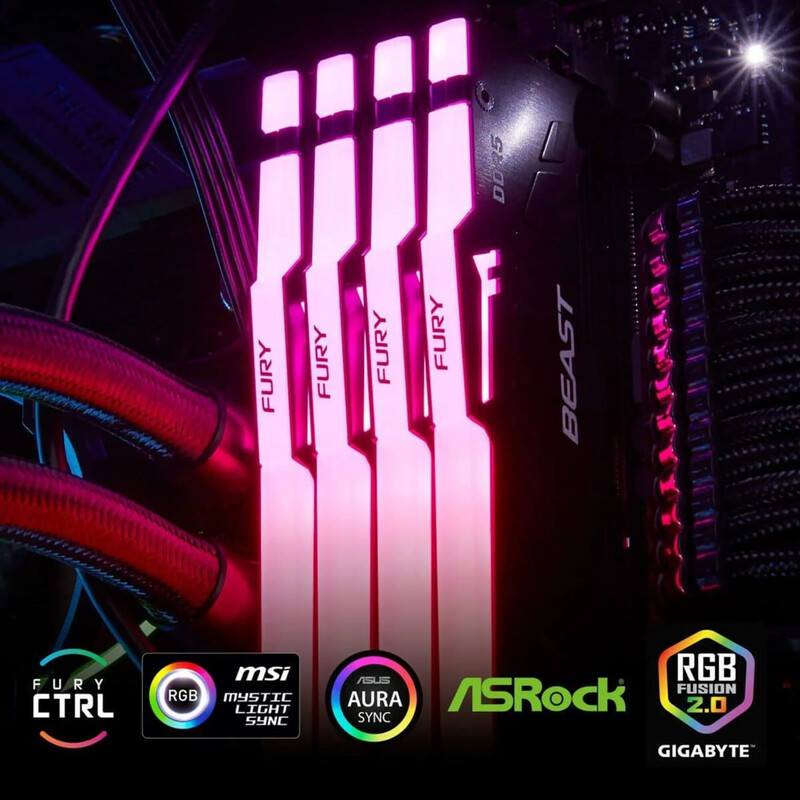 Модуль пам`ятi DDR5 32GB/6400 Kingston Fury Beast RGB Expo Black (KF564C32BBEA-32)