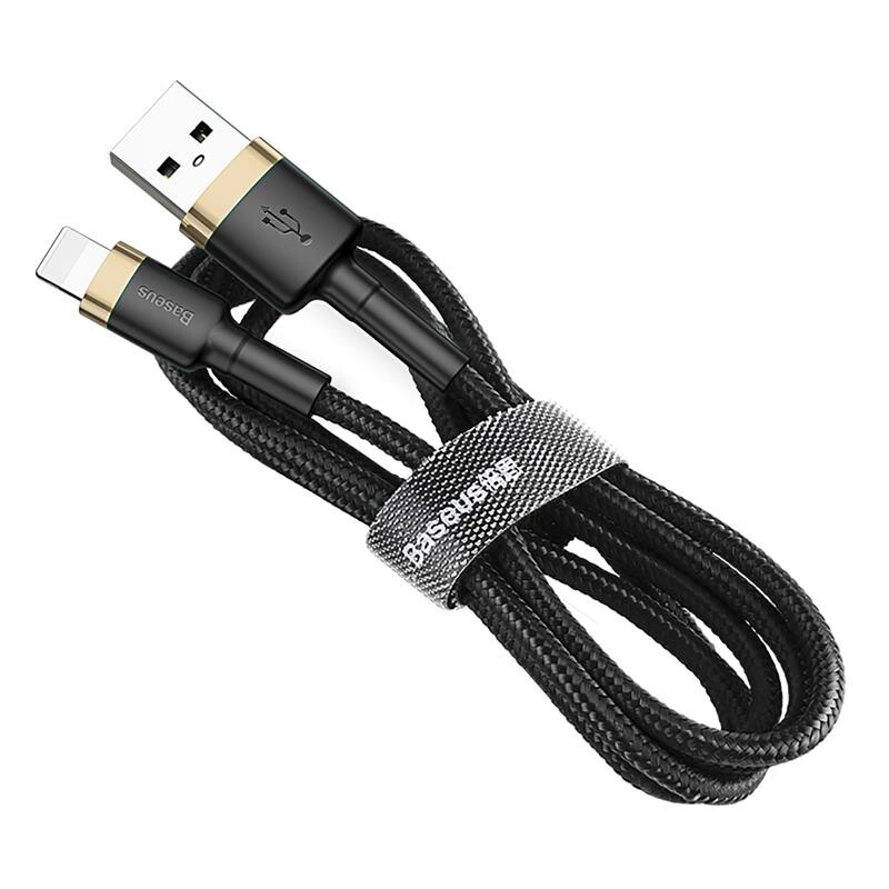 Кабель Baseus Cafule USB-Lightning, 1.5A, 1м Black/Gold (CALKLF-BV1)