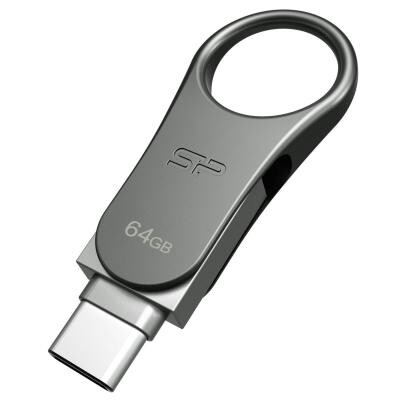 Флеш-накопичувач USB3.1 64Gb Type-C Silicon Power Mobile С80 Silver (SP064GBUC3C80V1S)