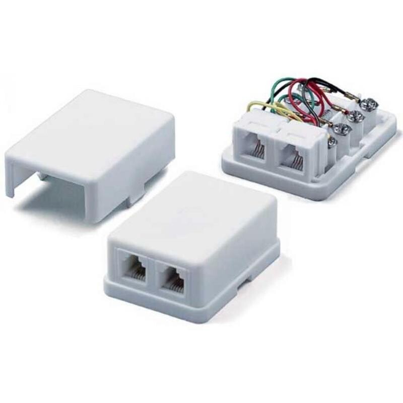 Розетка EServer (WT-6010) телефонная 2 порта RJ-12, белая