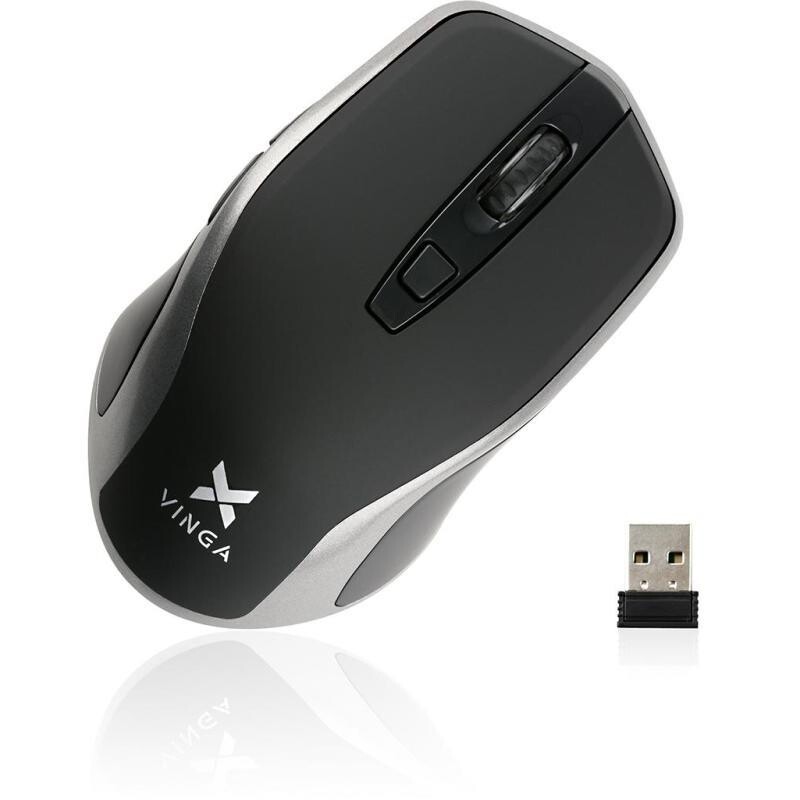 Мышь беспроводная Vinga MSW-909 Silent black-grey