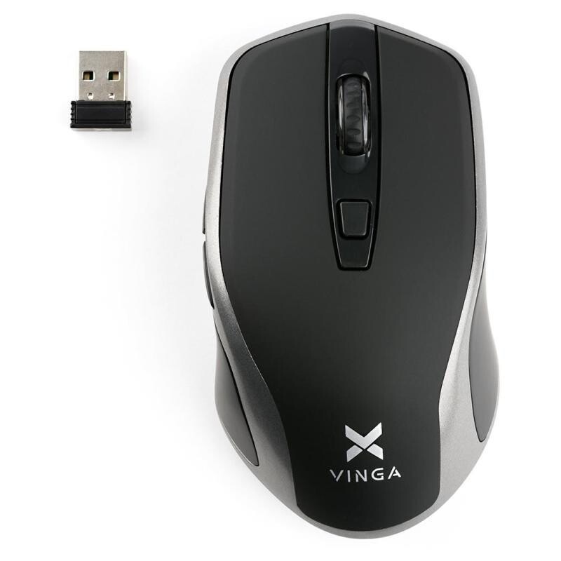 Мышь беспроводная Vinga MSW-909 Silent black-grey