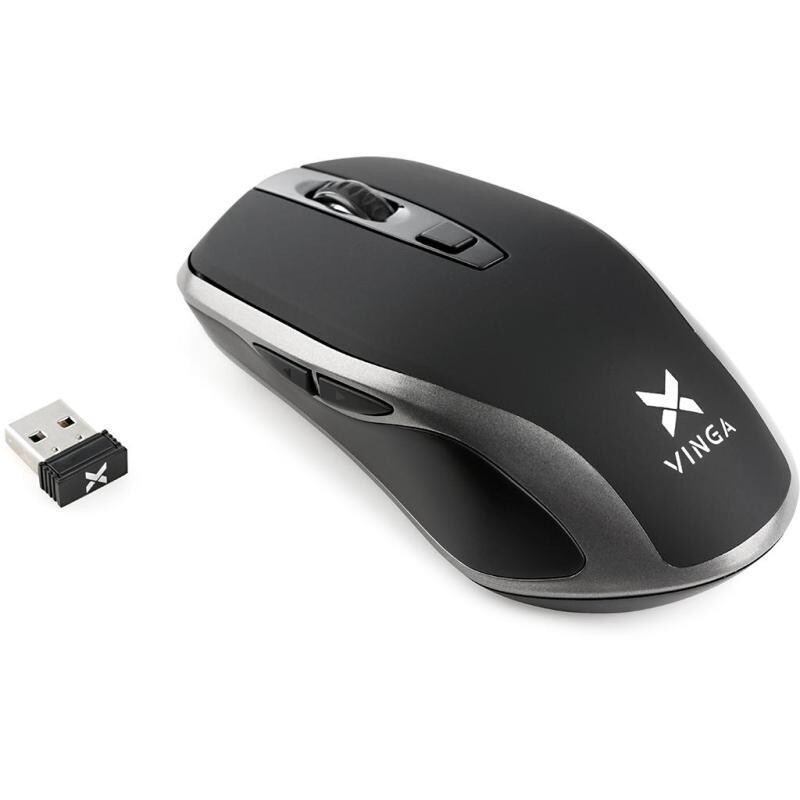 Мышь беспроводная Vinga MSW-909 Silent black-grey