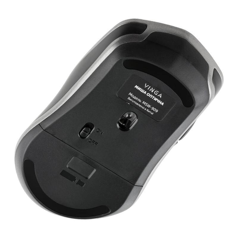 Мышь беспроводная Vinga MSW-909 Silent black-grey