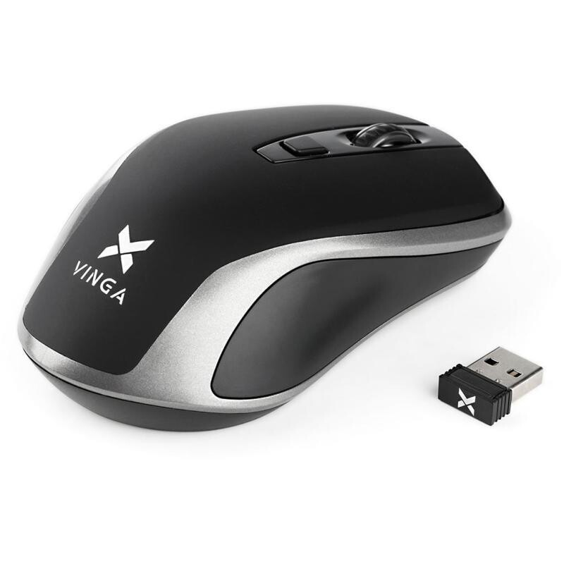 Мышь беспроводная Vinga MSW-909 Silent black-grey