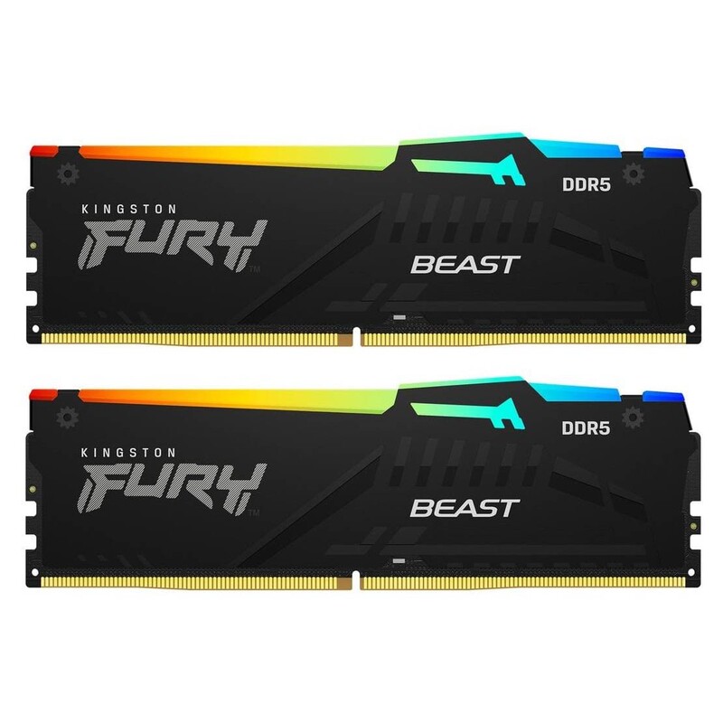 Модуль пам`яті DDR5 2х32GB/5600 Kingston Fury Beast RGB Black (KF556C40BB2AK2-64)