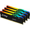 Фото - Модуль пам`яті DDR5 4х32GB/5600 Kingston Fury Beast RGB Black (KF556C40BBAK4-128) | click.ua