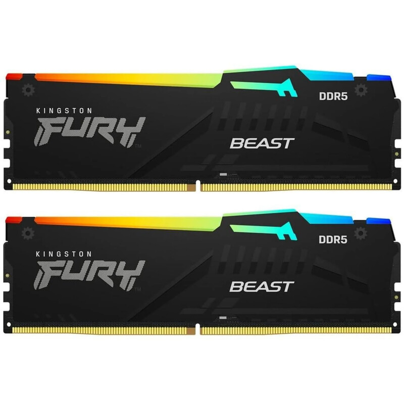 Модуль пам`яті DDR5 2х32GB/6000 Kingston Fury Beast RGB Black (KF560C30BBEAK2-64)