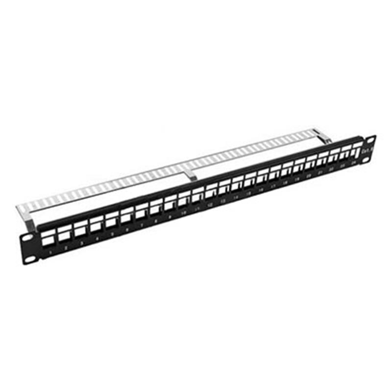 Патч-панельKingda KD-PP23-STP-BK-24P (незаповнена під кейстоуни), STP, 1U