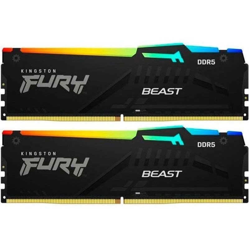 Модуль пам`яті DDR5 2х32GB/5600 Kingston Fury Beast RGB Black (KF556C36BBEAK2-64)