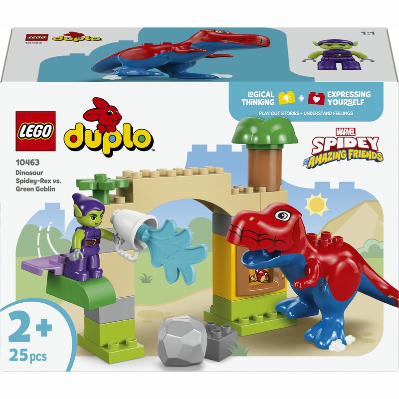 Конструктор LEGO Duplo Динозавр Spidey-Rex проти Гобліна (10463)