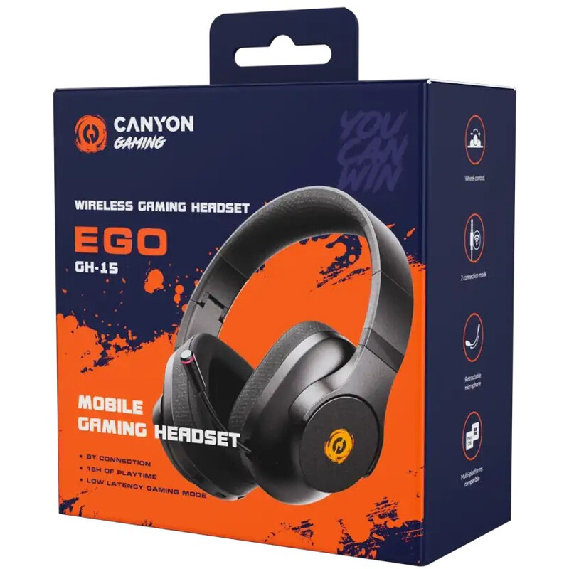 Гарнитура Canyon Ego GH-15 Black (CND-SGHS15B)