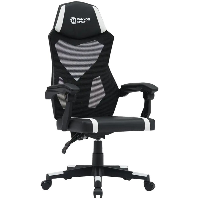 Кресло для геймеров Canyon Flow MCH01 Mesh Black/White (CNE-MCH01W)