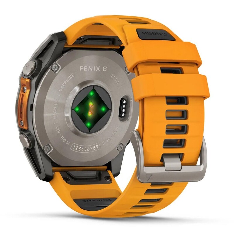 Смарт-годинник Garmin Fenix 8 51mm AMOLED Sapphire Titanium with Spark Orange/Graphite Silicone Band (010-02905-11)