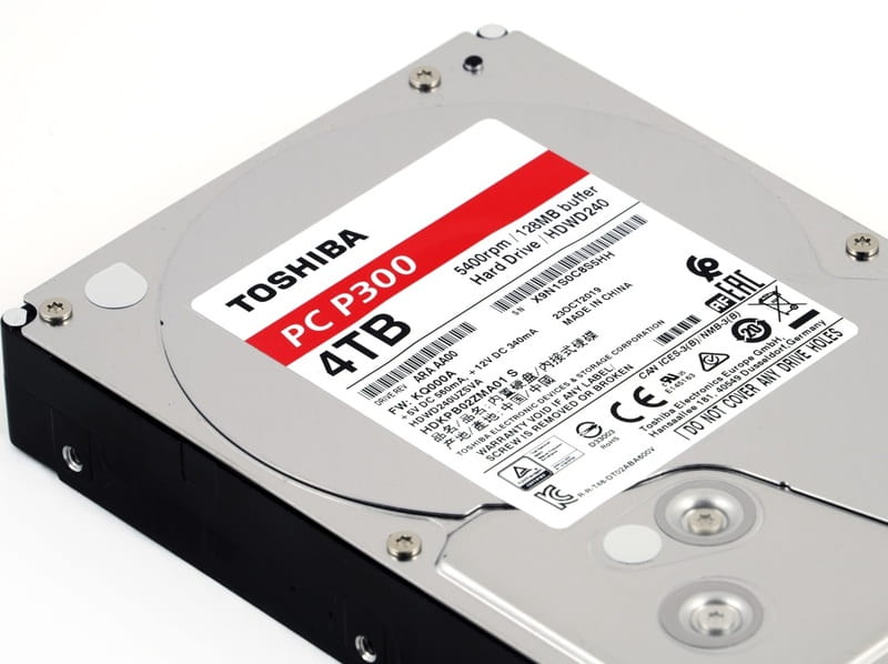 Накопитель HDD SATA 4.0TB Toshiba P300 5400rpm 128MB (HDWD240UZSVA)