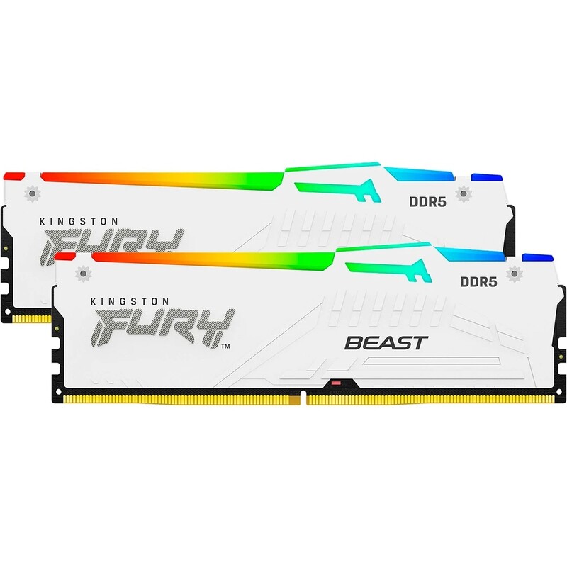 Модуль пам`яті DDR5 2х16GB/5600 Kingston Fury Beast White RGB (KF556C40BWAK2-32)