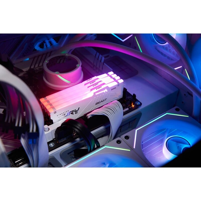 Модуль пам`яті DDR5 2х16GB/5600 Kingston Fury Beast White RGB (KF556C40BWAK2-32)