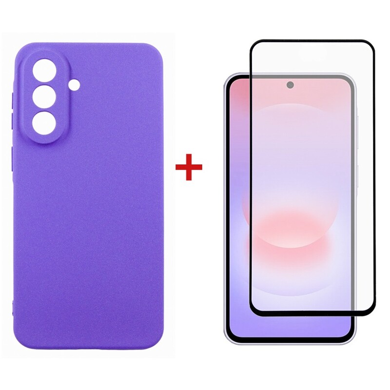 Чeхол-накладка Dengos Carbon для Samsung Galaxy A37 5G SM-A376 Violet (DG-KM-201) + защитное стекло