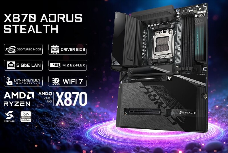 Материнська плата Gigabyte X870 Aorus Stealth Socket AM5