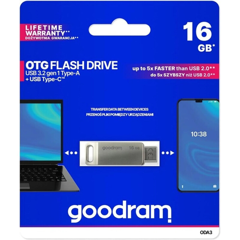 Флеш-накопитель USB3.2 16GB Goodram ODA3 Silver (ODA3-0160S0R11)