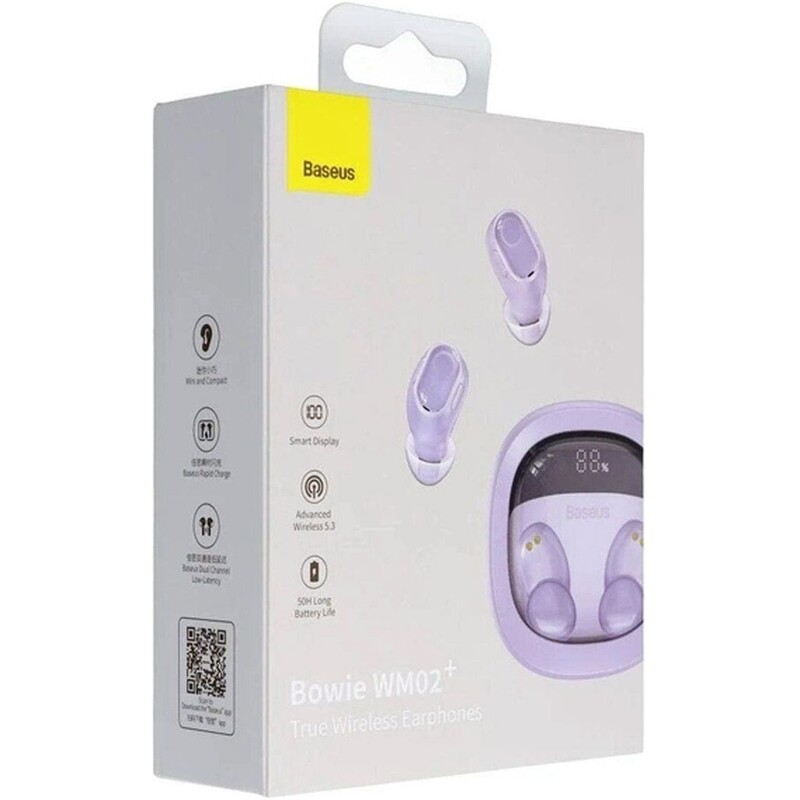 Bluetooth-гарнитура Baseus Bowie WM02+ TWS Purple (NGTW280105)