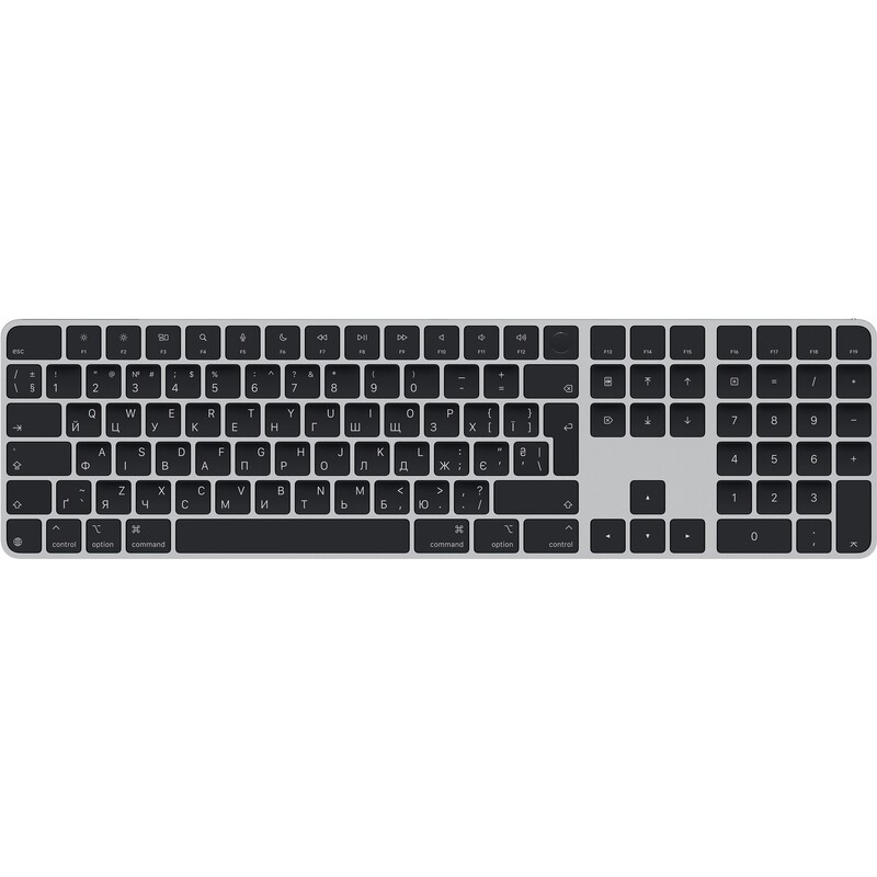 Клавиатура беспроводная Apple Magic Keyboard with Touch ID and Numeric Keypad for Mac with Apple silicon Ukrainian Black (MXK83UA/A)