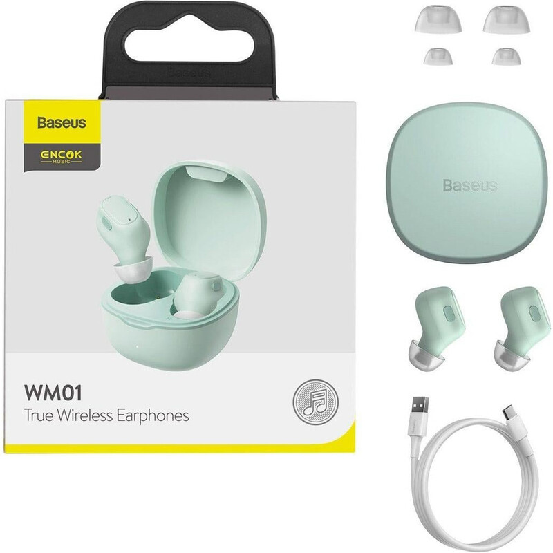 Bluetooth-гарнітура Baseus Bowie WM01 TWS Green (NGTW370006)