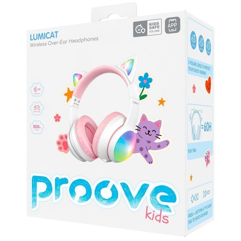 Bluetooth-гарнитура Proove Kids LumiCat (APP) Blue/Pink (HPLC0001AP26)