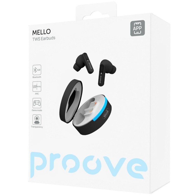 Bluetooth-гарнітура Proove Mello TWS with ANC (APP) Black (TWML0001AP01)