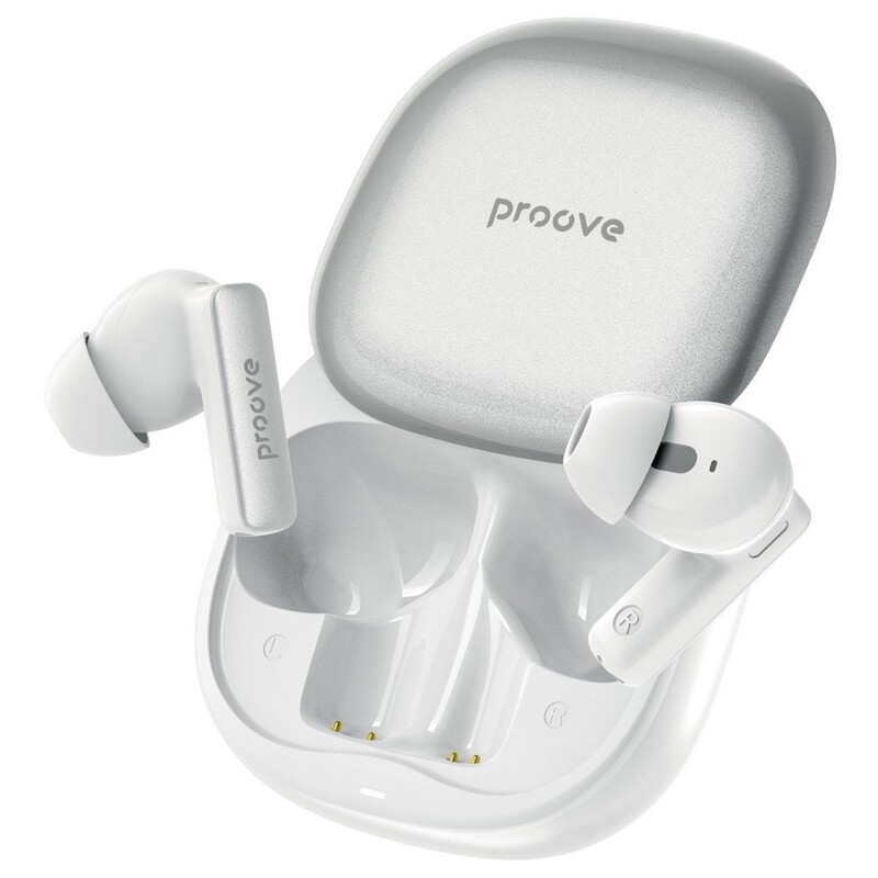 Bluetooth-гарнитура Proove NoLimit TWS with Hybrid ANC (APP) White/Silver (TWNL0001AP26)