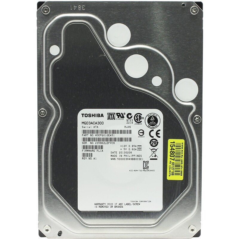 Накопитель HDD SATA 3.0Tb Toshiba, 6Gb/s, 64Mb (MG03ACA300)