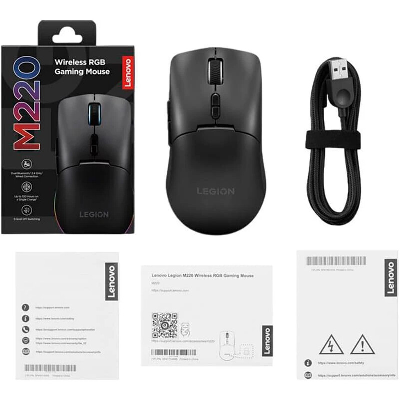 Миша бездротова Lenovo Gaming M220 Wireless RGB Black (GY51U28359)
