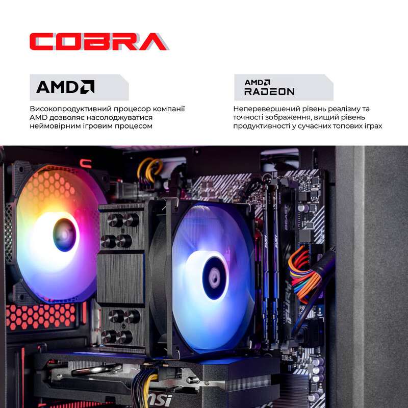 Ігровий комп`ютер COBRA Go RX 9060 / Ryzen 5 4500 / RAM 16GB / SSD 500GB / Win 11 (R5G23154)
