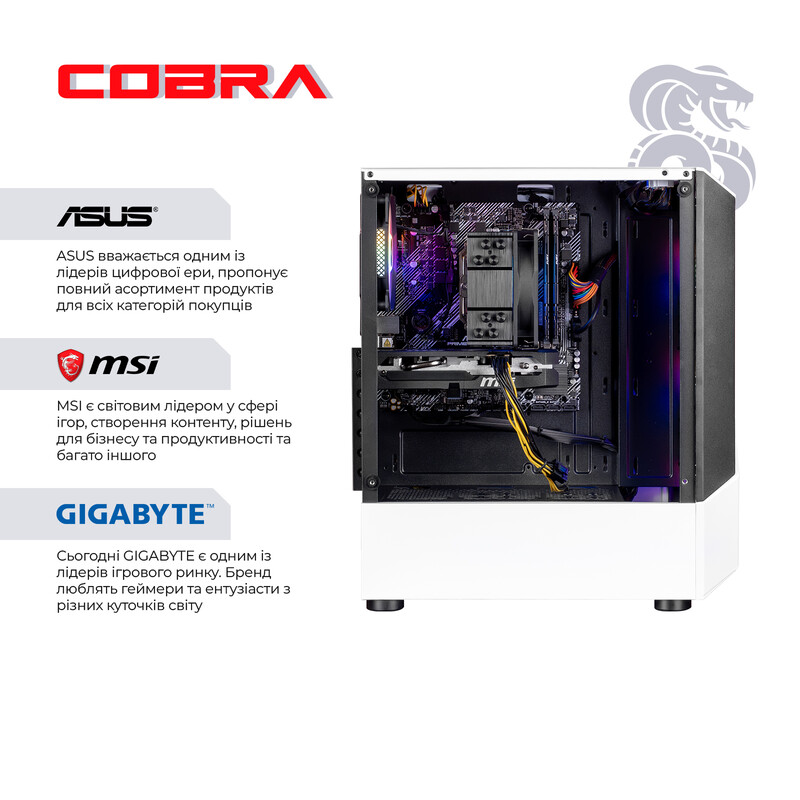 Игровой компьютер COBRA Go RX 9060 / Ryzen 5 4500 / RAM 16GB / SSD 1TB / Win 11 (R5G23155)