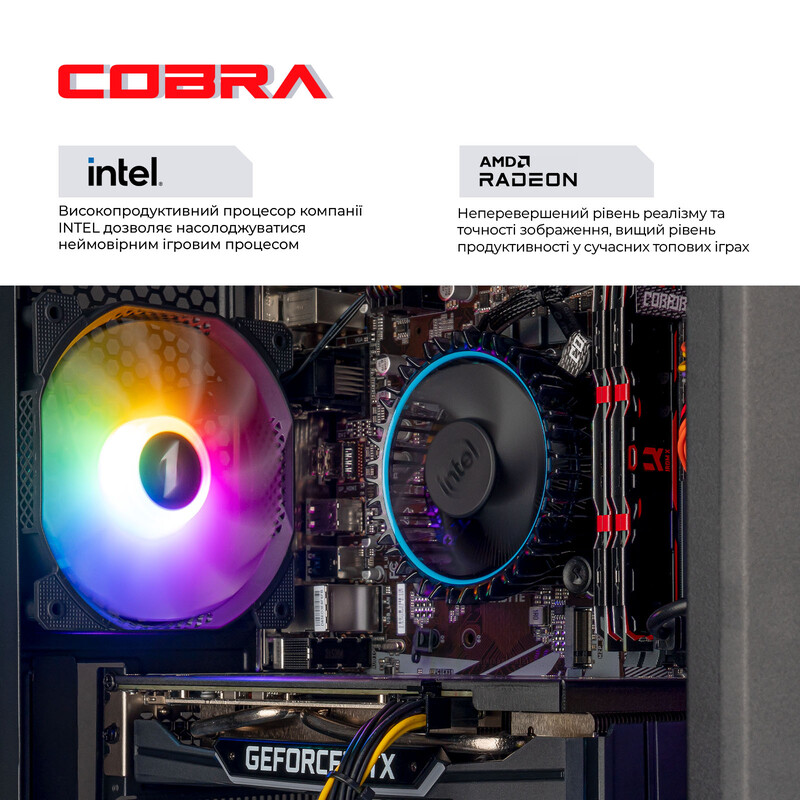 Ігровий комп`ютер COBRA Go RX 9060 / Core i5 12400F / RAM 32GB / SSD 500GB / Win 11 (R5G23172)