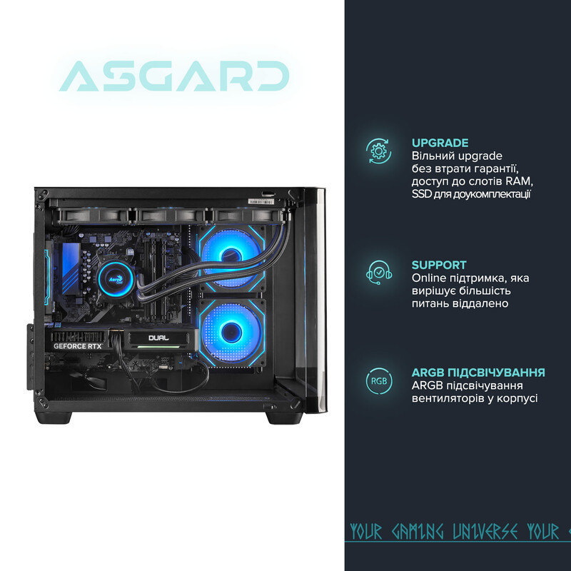Ігровий комп`ютер ASGARD GAMER 5060 8GB / Ryzen 5 9600X / DDR5 32GB / SSD 1TB (ASG-G-5060-7520)