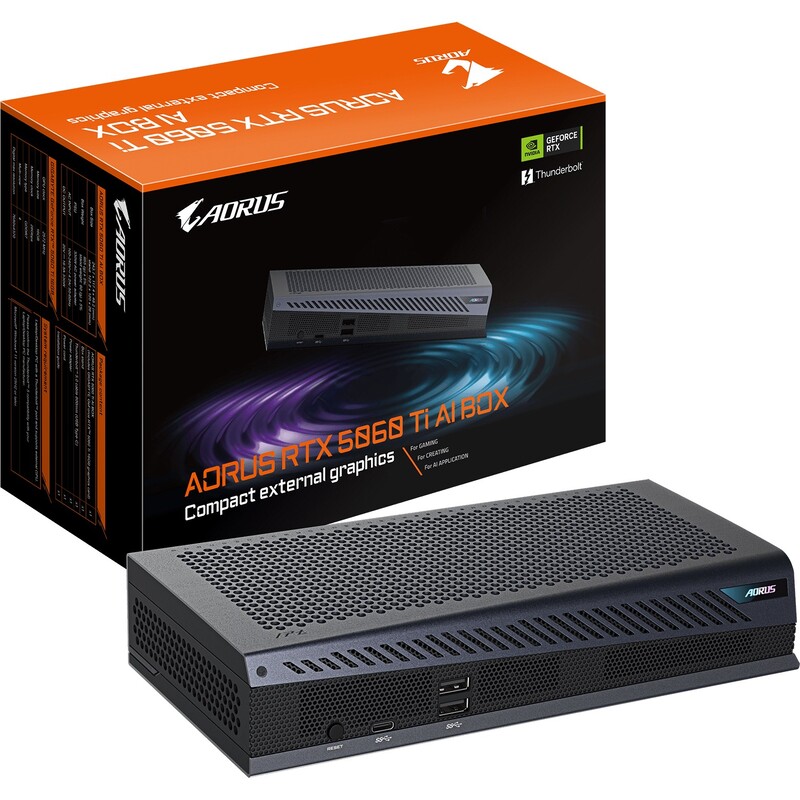Відеокарта GF RTX 5060 Ti 16GB GDDR7 Aorus AI Box Gigabyte (GV-N506TIXEB-16GD)