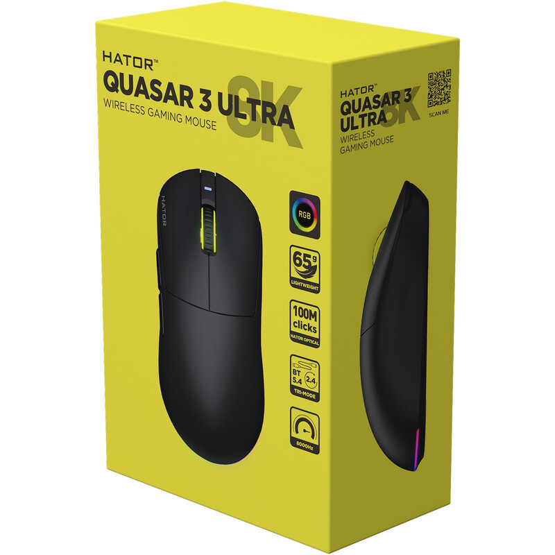 Миша бездротова Hator Quasar 3 Ultra 8K Wireless Black Edition (HTM772)