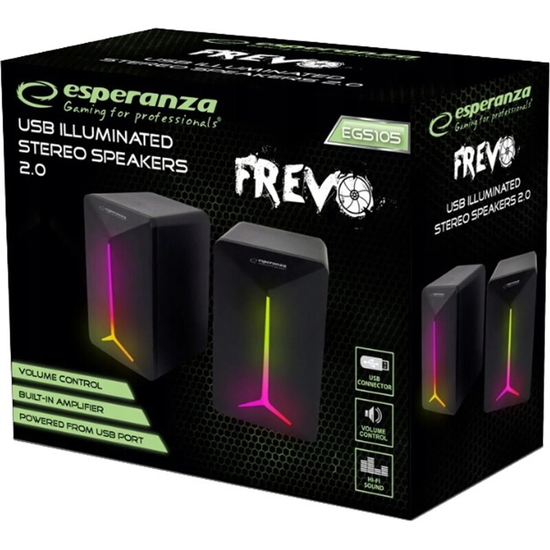 Акустическая система Esperanza USB 2.0 Led Rainbow Frevo Black (EGS105)
