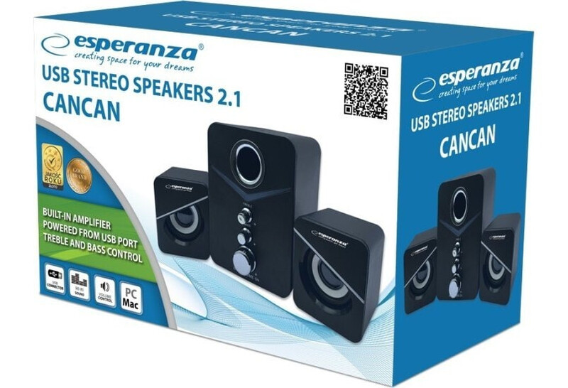Акустическая система Esperanza Speakers 2.1 USB-C Cancan Black (EP153)