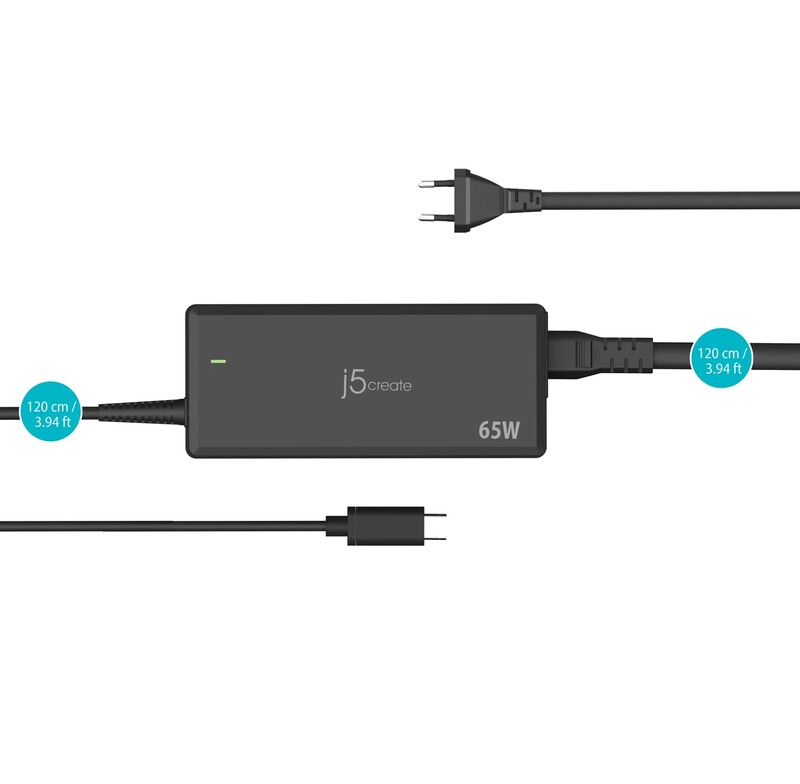 Сетевое зарядное устройство J5create 65W Black (JUP1265-EN)
